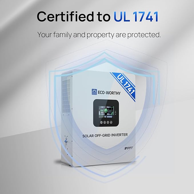 ECO-WORTHY Home Power Station Backup Power,20480Wh LiFePO4 Battery Support Communication,Bluetooth and WiFi,AC 5000W Inverter,Battery Monitor,for Home Backup,Emergency,Solar System Components