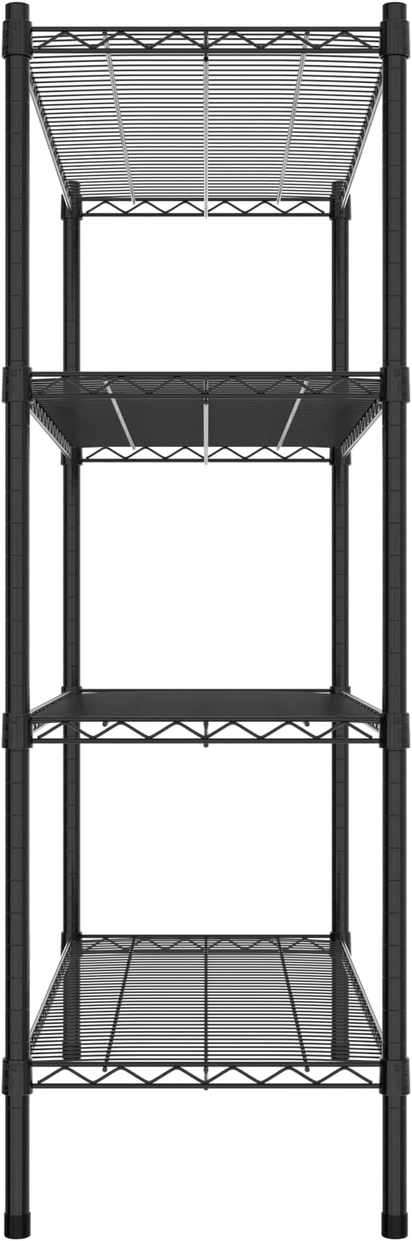 Commercial NSF Listed Black Epoxy Stationary Wire Shelving Kit 18" x 42" x 54", with 4 Shelves Perfect for Warehouse, Walk-in Refrigerator, Freezer, Grocery Store, Restaurant, Dishroom