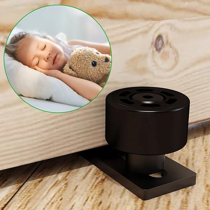 Sliding Barn Door Floor Guide Wall Mount Hardware Adjustable Stay Rollers, Smooth Wheels Flush Bottom Countersunk Holes Black 2 Pack