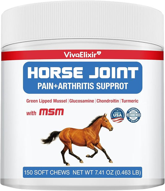 Joint Equine Supplement - Support for Joint Integrity and Inflammatory Response in Horses - Green-Lipped Mussel, MSM, Glucosamine 120 chew