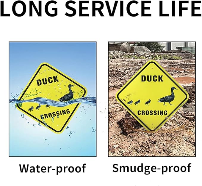 Duck Crossing Sign, 12"x 12" .04" Aluminum Reflective Sign Rust Free Aluminum-UV Protected and Weatherproof