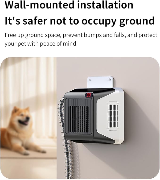 Dog House Heater Wall Mount Anti-Bite Cord 600w/300w Safe & Efficient Heating Overheat Safe for Pet Houses,Chicken Coops,Dog House