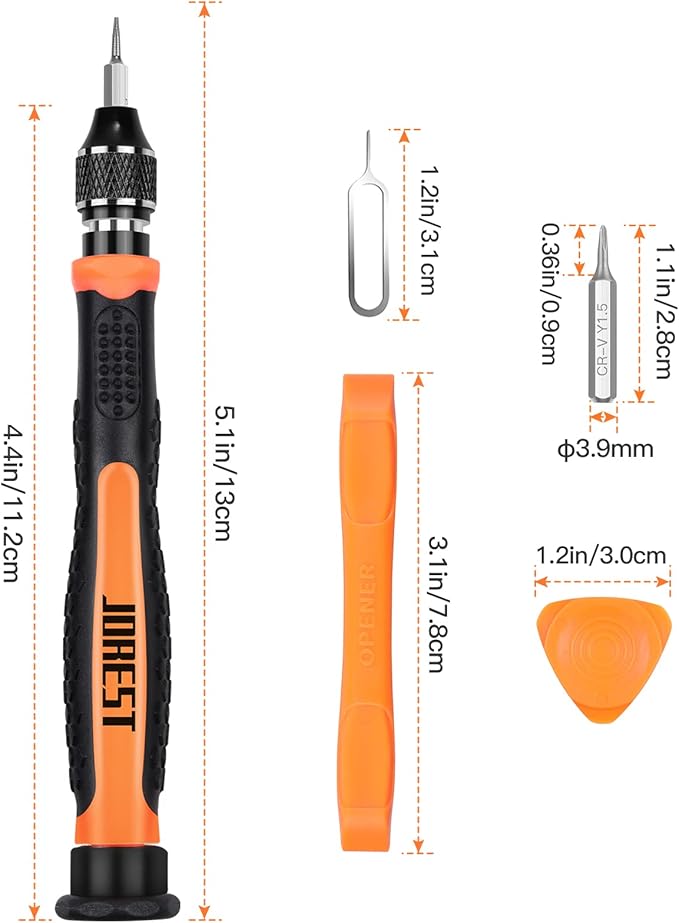 JOREST 24Pcs Small Precision Screwdriver Set with Torx T5 T6 T8 T9, Y00, Star P5, Mini Repair Tool Kit for Macbook, Computer, Laptop, iPhone, PS4 PS5, Xbox, Switch, Eyeglasses, Watch, Ring Doorbell