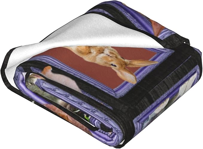 Easter Rabbit Blanket Bunny Decor Throw Blanket Super Warm Soft Plush Lightweight Fleece Flannel Animals Blanket Rabbit Gifts for Women Girls Boys Men Kids for All Season Couch Bedding 60"X80"