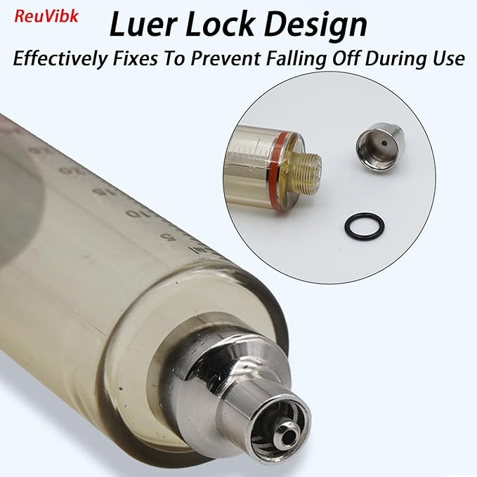 50ML Livestock Syringe Gun, 5 Gears Adjustable Continuous Repeating Luer Lock Syringe with 10 Needles, for Chickens, Ducks, Goose, Pig Bull Sheep, Large And Small Animals