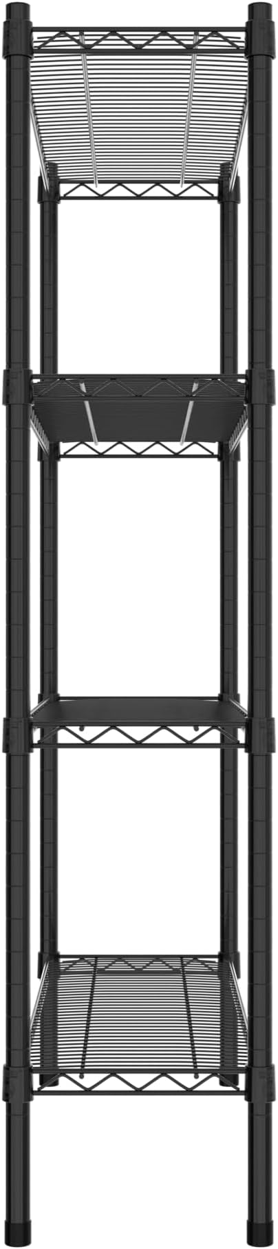 Commercial NSF Listed Black Epoxy Stationary Wire Shelving Kit 12" x 36" x 54", with 4 Shelves Perfect for Warehouse, Walk-in Refrigerator, Freezer, Grocery Store, Restaurant, Dishroom