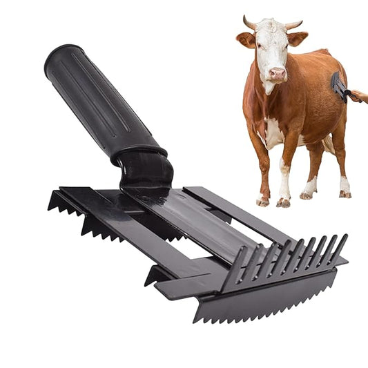Livestock Scratching Brush - Durable Equine Grooming, Dematting Comb Tool, Sturdy Animal Care Brush, Comfortable Grip Handle, Easy Clean Design, Multipurpose Stable Accessory | Pet Cattle Horse Goat