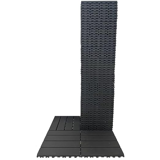 60 sq. ft Plastic Interlocking Deck Tiles,60 PCS Patio Deck Tiles,12"x12" Waterproof Outdoor Flooring All Weather Use, Patio Floor Decking Tiles for Porch Poolside Balcony Backyard