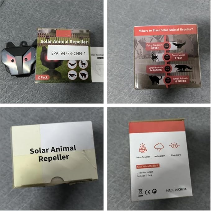 4 Pack Solar Nocturnal Animal Repeller Outdoor,Coyote Deterrent,Deer Repellent Devices,Predator Eyes Animal Deterrent Effective Guard Red Predator Lights for Chicken Coop Raccoon Skunk Fox Yard Farm