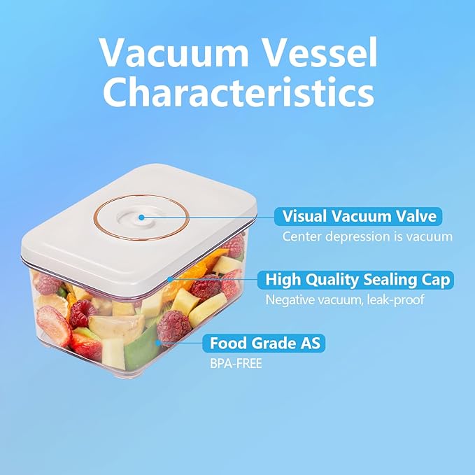 Vacuum sealer for food, handheld vacuum sealer(small vacuum sealer+ 3 vacuum containers)