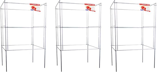 Cedar Ridge Square Foldable Flower Support Cage – Heavy-Duty Plant Support for Peonies, Mums & Pepper Plants – Ideal for Flower Beds & Garden Borders. Made in USA (13x24) – 3-Pack