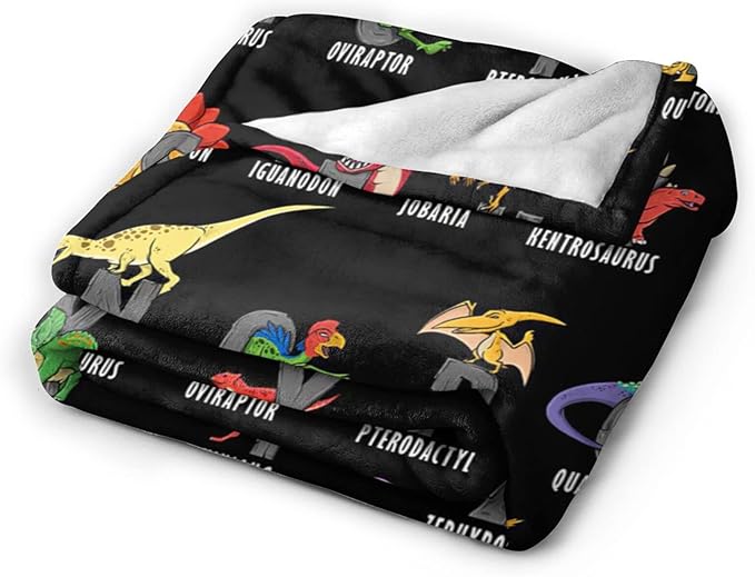 Dinosaur Blanket Super Cozy Soft Dinosaur Throw Blanket Warm Plush Fluffy Dino Stuff Gifts for Boys Girls Fleece Flannel Gift Blankets for Kids Adults 80"X60"