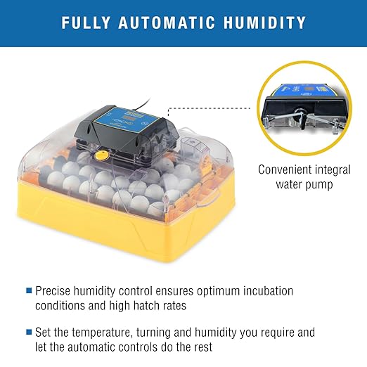 Brinsea Ovation 28 EX Egg Incubator With Automatic Humidity Control and Egg Turning for Hatching 28 Chicken, Duck, Other Bird Eggs, Precision Digital Controls, Temperature Alarms