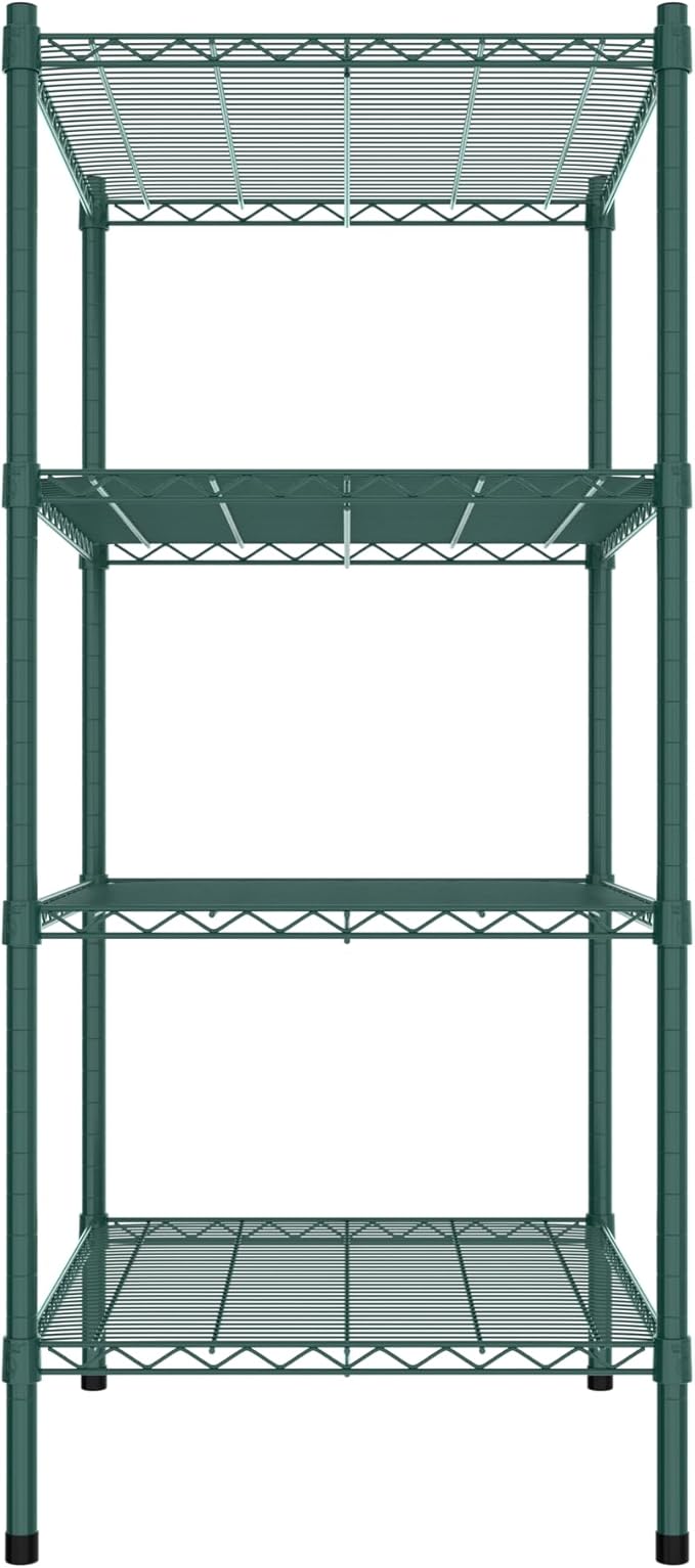Commercial NSF Listed Green Epoxy Stationary Wire Shelving Kit 24" x 30" x 54", with 4 Shelves Perfect for Warehouse, Walk-in Refrigerator, Freezer, Grocery Store, Restaurant, Dishroom