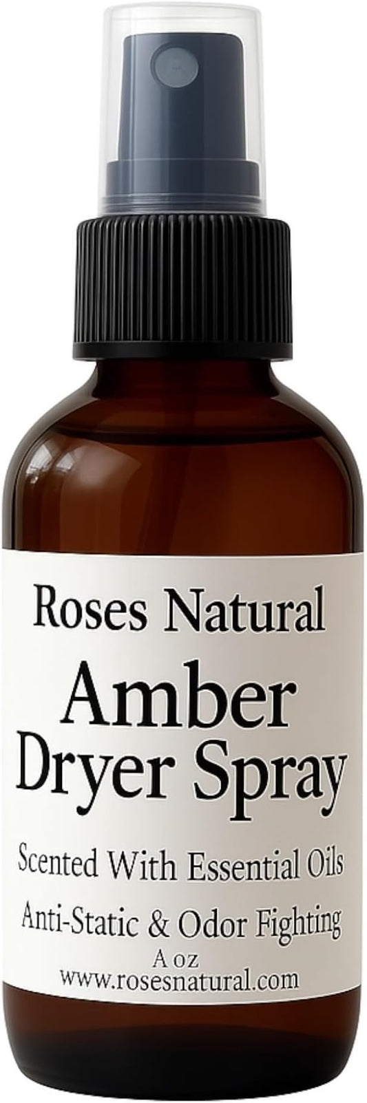 Natural Dryer Ball Spray, 4 oz, Patchouli, Lavender,Essential Oil Laundry Refresher, Fabric Freshener for Clothes, Linens & Wool, Anti-Static & Odor Neutralizer, Made in the USA (Amber Brown)