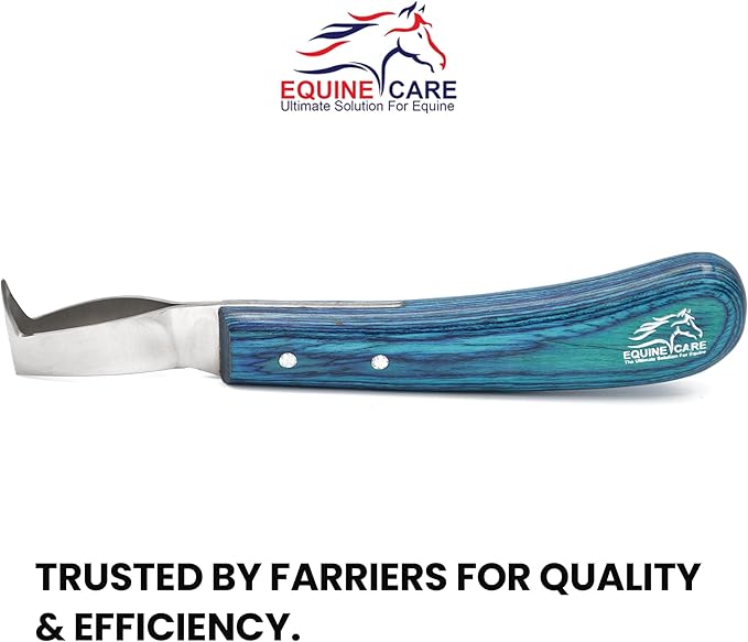Equine Care Double-Edged J2 Stainless Steel Hoof Trimming Loop Knife, Hoof Pick with Sheet Handle - Versatile Farrier Tool for Horse & Cow Hoof Care, Ideal for Farriers & Horse Owners.