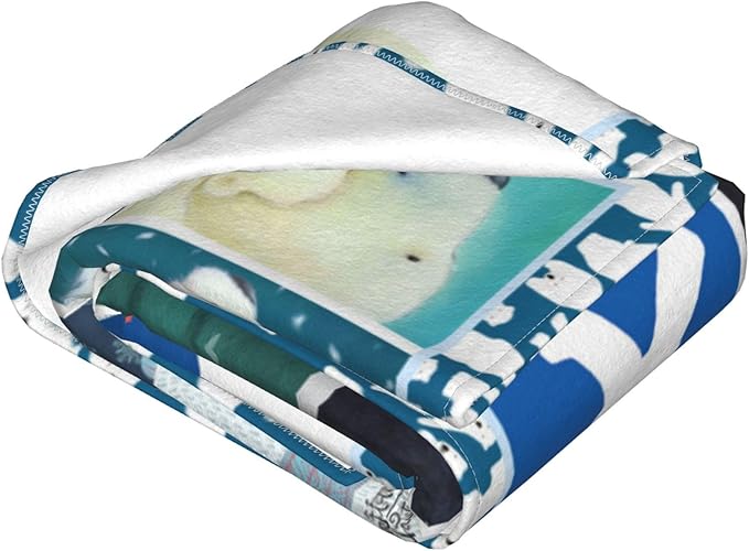 Polar Bear Blanket Polar Bear Throw Blanket Soft Fleece Flannel Bedding Bears Gifts for Men Boys Women Girls Lovers Adults Stuff Plush for Couch Sofa Bed Room Decor 60"X80"