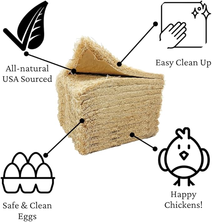 Nesting Pads for Chicken Coop Accessories - 12 Pack - Aspen Bedding for Chicken Nesting Box Rabbit Hutch - Organic Chicken Supplies