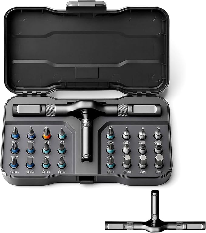 24 in 1 Magnetic Screwdriver Set,Upgrade DIY Ratchet Screwdriver Set with Detachable Ratchet Handle- Precision Repair Tool Kit for Furniture,Computer,Bicycle,Electronics,Phone,Watch