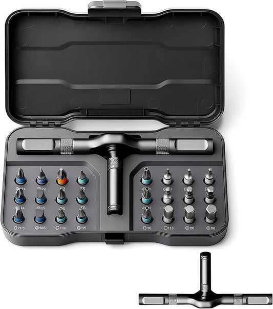 24 in 1 Magnetic Screwdriver Set,Upgrade DIY Ratchet Screwdriver Set with Detachable Ratchet Handle- Precision Repair Tool Kit for Furniture,Computer,Bicycle,Electronics,Phone,Watch