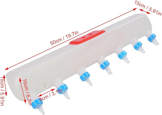 Piglets Drink Feeder Raising Equipment, 7 Nipples Piglets Nipples Drink Feeder, Enhanced Comfort Hanging Design Livestock Teat Milk Feeding Tool for Lamb Goat Calf Farm