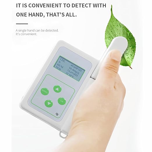 Chlorophyll Analyzer Plant Nutrient Testing, Leaf Temperature Meter, Leaf Humidity Meter 0.0-99.9SPAD with USB Data Export Excel - Compact & Portable, Perfect for Agricultural, Plant Enthusiasts