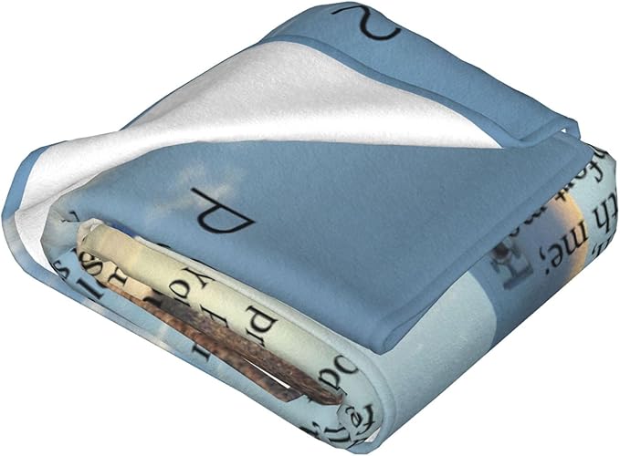 Psalm 23 Blanket Christian Lighthouse Gifts Religious Bible Verse Scripture Throw Blanket Comfy Plush Flannel Fleece Warm Soft Fluffy Fuzzy Blanket for Prayer Women Teens for Bed Sofa Couch 40"X50"