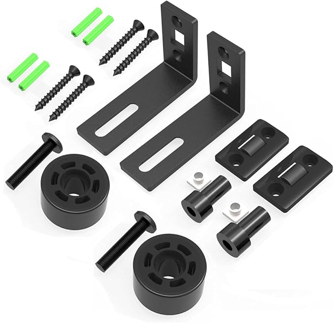 CCJH 2 Pack Sliding Barn Door Floor Guide Adjustable Roller Guide Wall Mounted