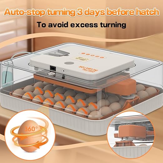 HOWOOlUA 56 Egg Incubator for Hatching Eggs with Auto Turn, Temp & Humidity Control, Built-in Candler Large Capacity Egg Incubator for Chicken Duck Goose Eggs