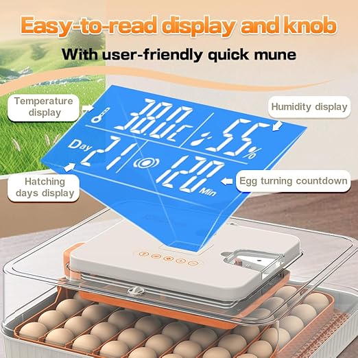 HOWOOlUA 56 Egg Incubator for Hatching Eggs with Auto Turn, Temp & Humidity Control, Built-in Candler Large Capacity Egg Incubator for Chicken Duck Goose Eggs