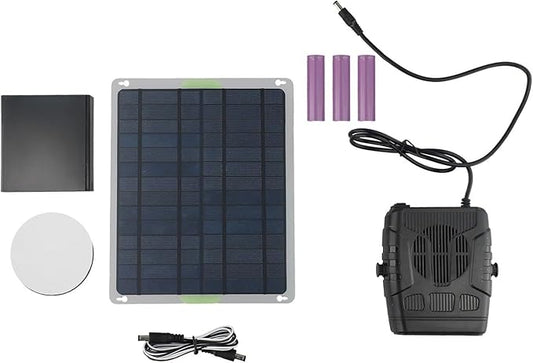 Solar chicken coop heater, Portable Car solar powered heater for Winter with Dual USB Output Battery Compartment, with Overheating Protection for Chicken Kitten for Puppy Pets (20W)