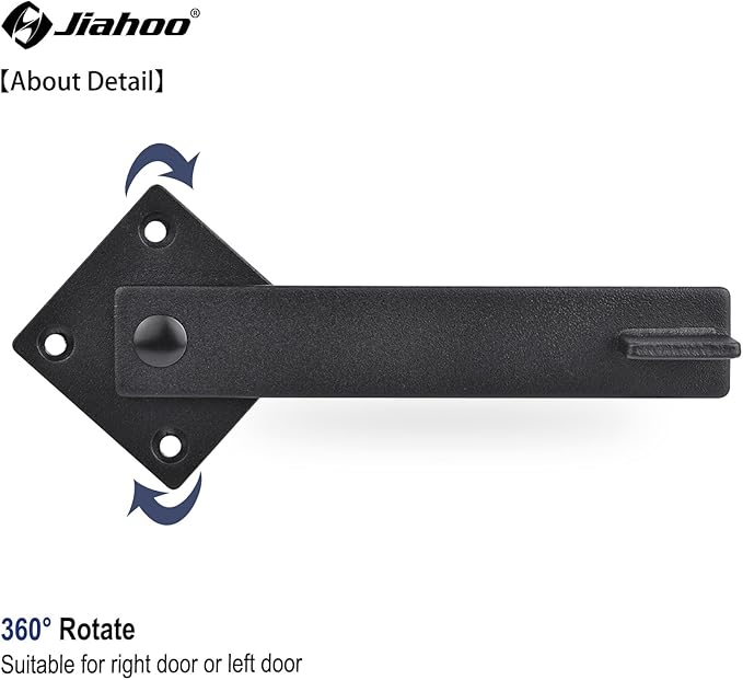 6" Barn Door Flip Latch Sliding Door Latch Gate Latch for Fence, Shed Door, Farm Gate, Solid Metal Heavy Duty Iron Hardware, add More Security and Privacy, Matte Black