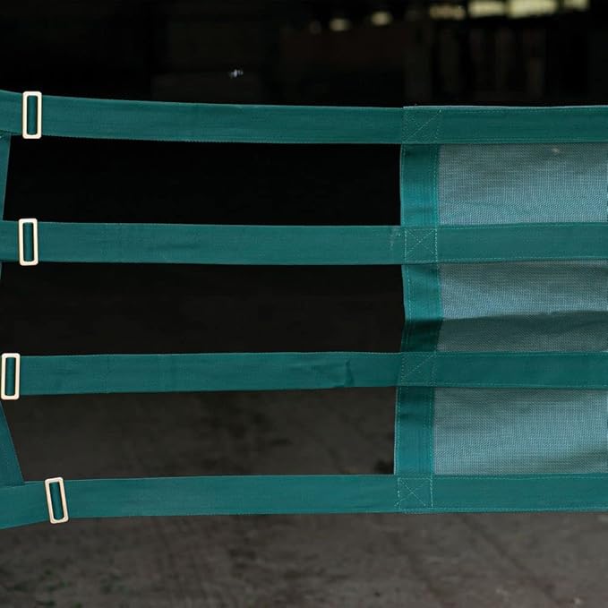 Dura-Tech Aisle Guard | Color Green | Expands 10' to 12' | High Visibility Nylon Mesh | Promotes Maximum Airflow | Comes with Installation Kit Quality
