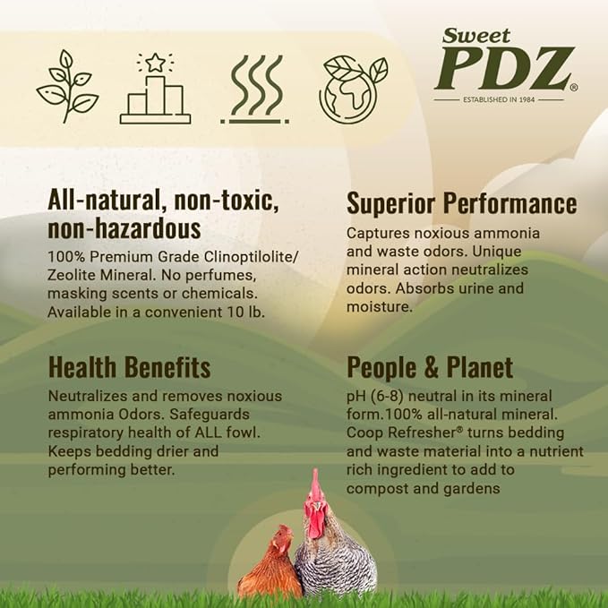 Chicken Coop Refresher, Chicken Coop Deodorizer, Organic, 10 lbs (2-Pack)