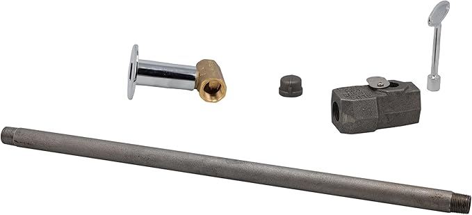 Supplying Demand LLKIT-LPS-CP Fireplace Fire Pit | Log Lighter Install Kit with Straight Pattern LP Gas Log Lighter, 1/2" Straight Stop Valve - Polished Chrome with Escutcheon and 3" Key