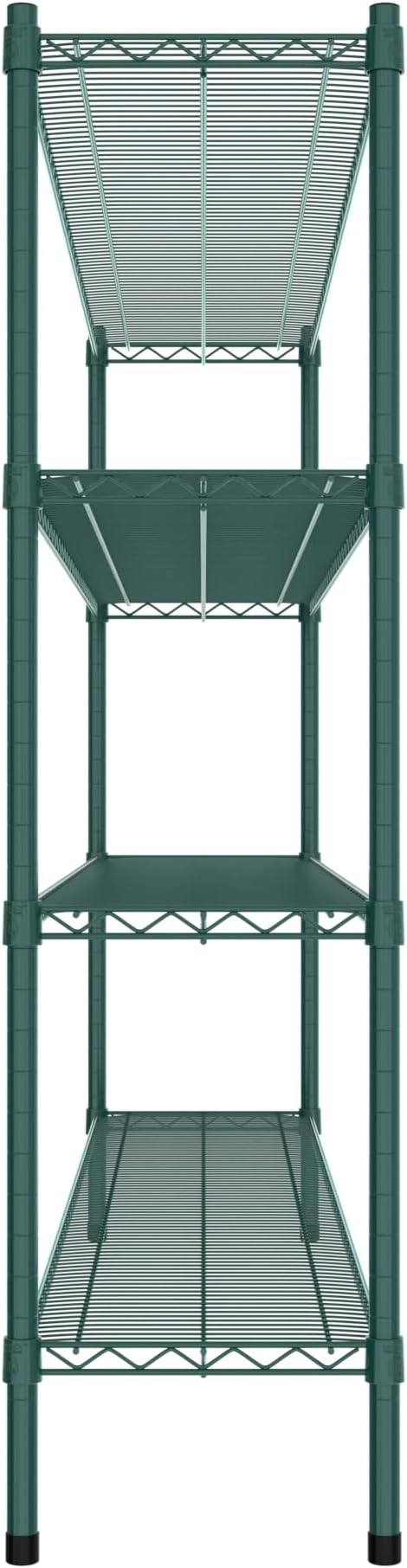 Commercial NSF Listed Green Epoxy Stationary Wire Shelving Kit 14" x 72" x 54", with 4 Shelves Perfect for Warehouse, Walk-in Refrigerator, Freezer, Grocery Store, Restaurant, Dishroom