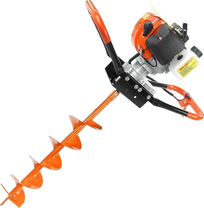 NEOTEC 52CC 2-Stroke Gas Powered Earth Auger Post Fence Hole Digger Powerhead, Petrol Drill Borer for Garden & Lawn, Digging