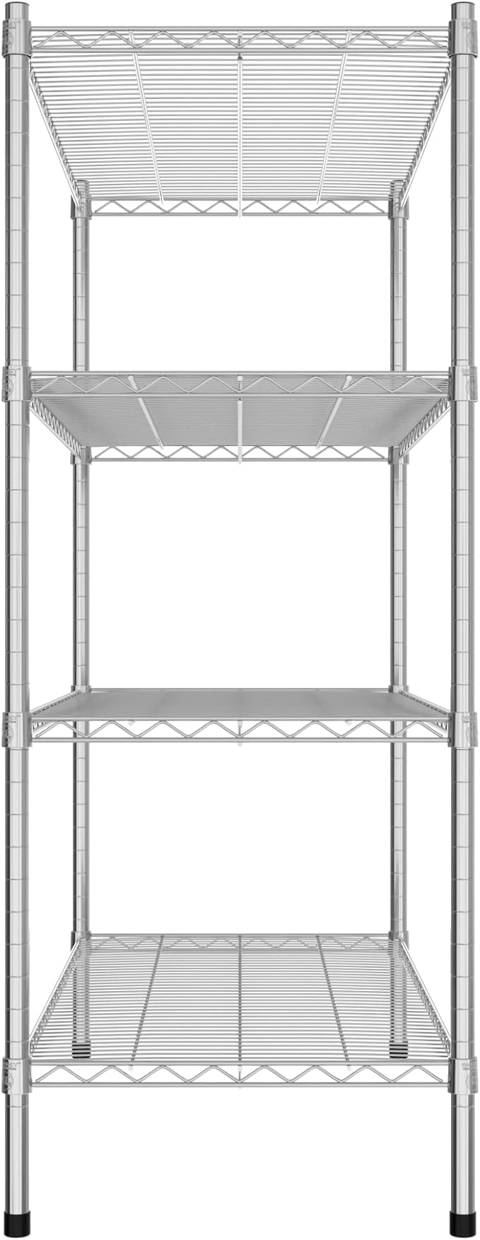 Commercial NSF Listed Chrome Stationary Wire Shelving Kit 21" x 42" x 54", with 4 Shelves Perfect for Warehouse, Walk-in Refrigerator, Freezer, Grocery Store, Restaurant, Dishroom