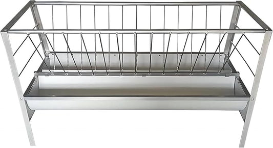 Goat Hay Feeder 2 in 1 Livestock Feeder 5-Feet Long Outdoor Pasture Feeder Heavy Duty 77 Gallon Multiple Sided Goat Hay Rack for Horses Sheep Cattle Cows Farm Courtyard