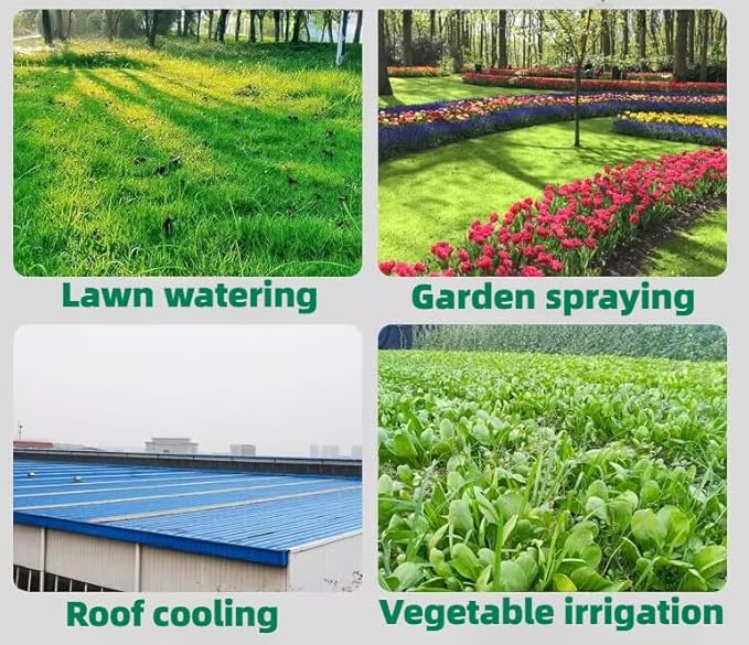 PVC Flat Soaker Hose drip Garden Vegetable Water Hose Irrigation Spray Hose Double Connector with Holes (25FT)