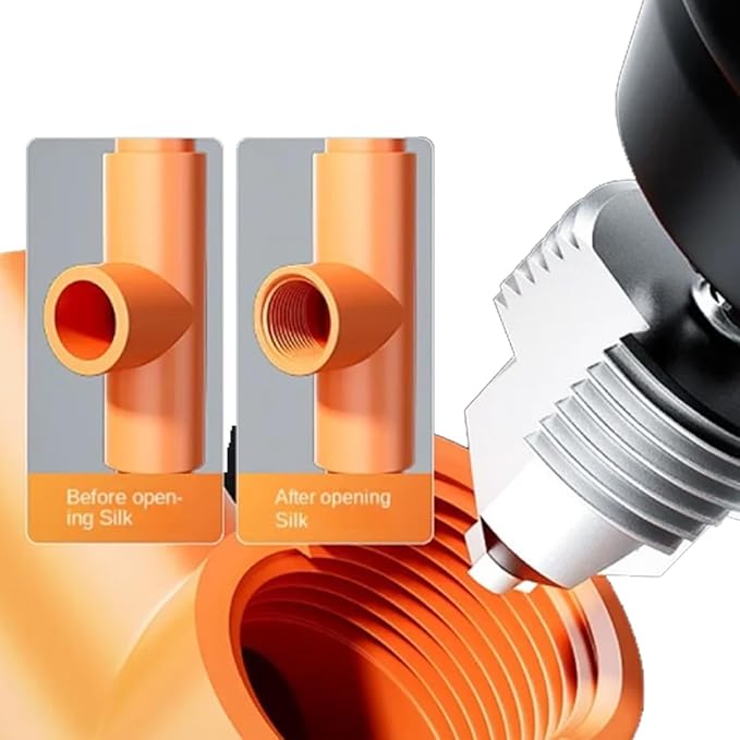 Wolfride 3Pcs 3-in-1 Water Pipe Threading Tool Kit, Internal Thread Opener, PPR Lifting Drill Bit & Water Pip Expander for 1/2" 3/4" 1" PVC Pipes