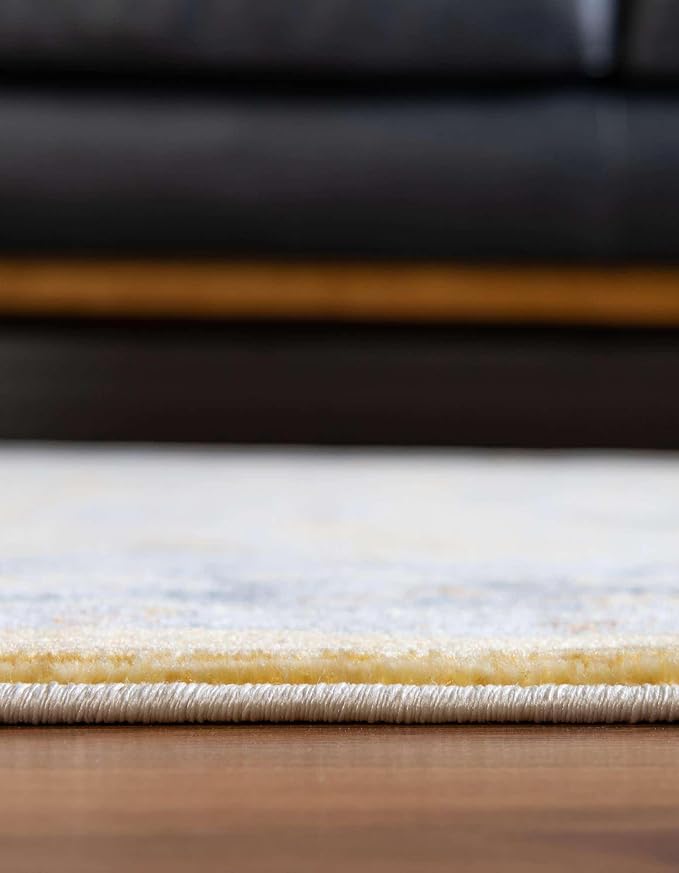 Unique Loom Baracoa Collection Area Rug - Prado (8' 2" Square, Yellow/ Ivory)