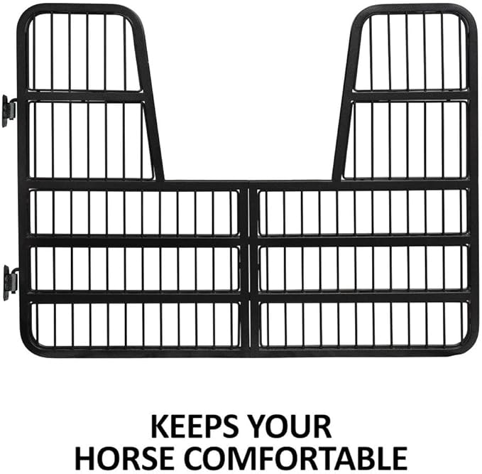 EASY-UP Titan Horse Stall Gates | Heavy-Duty Steel Construction | Rust-Resistant Finish | Ideal for Barn, Farm & Equestrian Use | Gate with Yoke - 48" Wide | Color Gray Armor