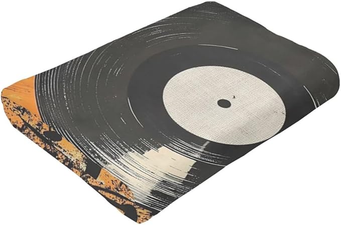 Record Music Throw Blanket Phonograph Blankets Disk Fleece Plush Super Soft Cozy Warm Lightweight Musical Instrument Decor Gifts for Boys Girls Kids Adults Men Women 50" x 60"