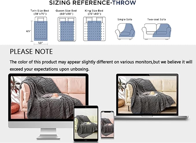 YUSOKI Sherpa Throw Blanket-3D Stylish Design Super Soft Fuzzy Cozy Warm Blanket Thick Plush Fluffy Furry Blankets for Teen Girls Women Couch Bed Sofa Chair Men Boys Gift(Grey,50"x65")