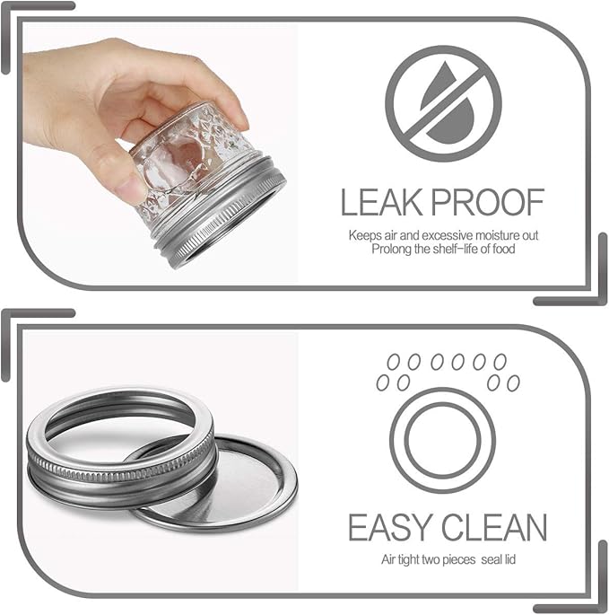 VERONES Mini Mason Jars, Mason Jars 4 oz With Regular Lids, Ideal for Jam, Honey, Wedding Favors, Shower Favors, DIY Spice Jars, 25 PACK, Extra 20 Lids