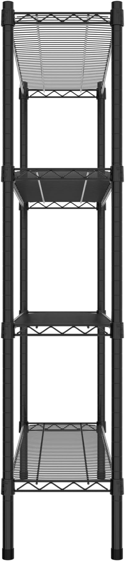 Commercial NSF Listed Black Epoxy Stationary Wire Shelving Kit 12" x 42" x 54", with 4 Shelves Perfect for Warehouse, Walk-in Refrigerator, Freezer, Grocery Store, Restaurant, Dishroom