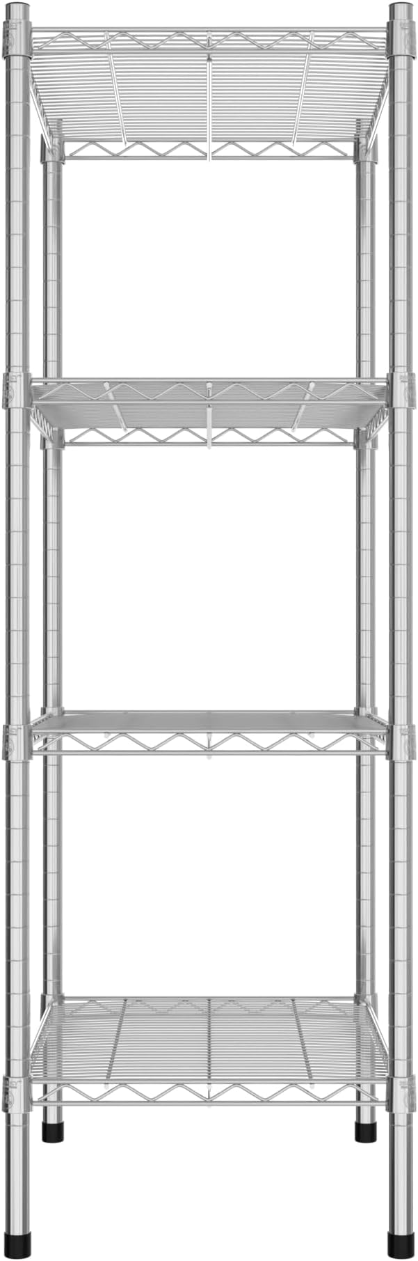 Commercial NSF Listed Chrome Stationary Wire Shelving Kit 18" x 24" x 54", with 4 Shelves Perfect for Warehouse, Walk-in Refrigerator, Freezer, Grocery Store, Restaurant, Dishroom