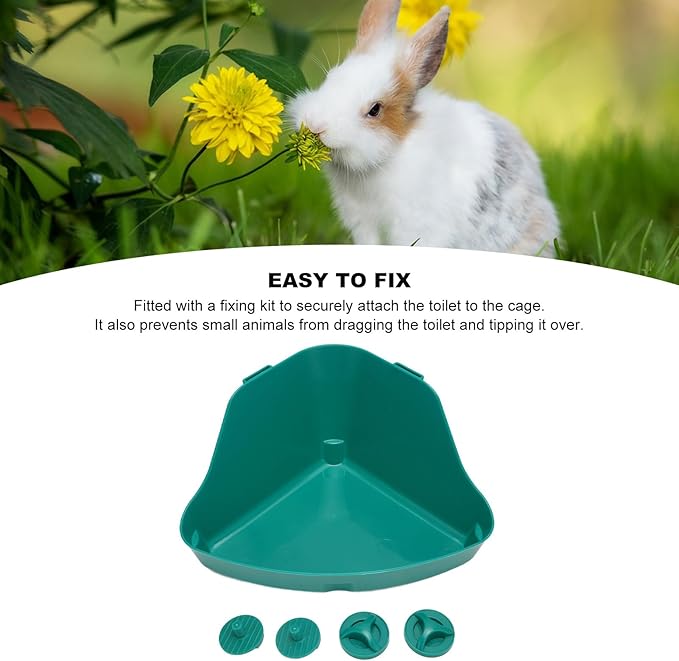 Small Animal Corner Litter Box, Fanshaped Rabbit Litter Box Odorless Reinforced Sturdy for Guinea Pigs (M)