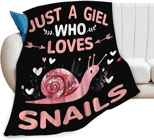 Snails Blanket Gifts for Girls Women Snail Stuff Throw Blankets Cozy Plush Fleece Flannel Fuzzy for Bed Decor 60"X50"